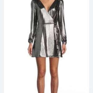Gianni Bini Silver Metallic Mini Dress